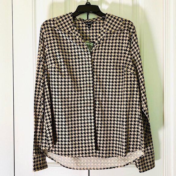 The Limited Houndstooth Blouse in Beige/Black (XL) New With Tags - Picture 5 of 10